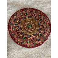 Rangoli Sticker, kolam Sticker for : Wall, Tiles, Floor, Steel Stickers (Gold)(10inch)