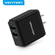 Vention Bộ Chuyển Đổi Sạc Nhanh 18W Phích Cắm Hoa Kỳ Dòng Điện Cao 3A Tường Kép QC 3.0 USB 36W Cho O