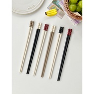 Muni Creative Jelly Bean Candied Gourd Chopsticks ins Simple Plain Color Alloy Chopsticks High-value
