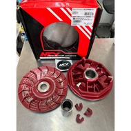NCY XMAX TEFLON RACING FRONT PULLEY + FAN (BERRY RED) WITH BUSH WASHER NCY 0 XMAX250 X-MAX250 XMAX30