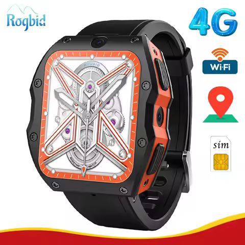 Rogbid Model X 4G Android Smart Watch Men 4G LTE 5.0MP 13.0MP Dual Cameras 4GB Ram 128GB Rom Quad Co