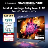 Hisense E6Q 43/55/65 inch 4K UHD Plus AI TV | Dolby Vision & Audio | DTS VirtualX | MEMC