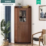 ONE - 客飯廳玻璃三角轉角櫃(深胡挑色)高150CM