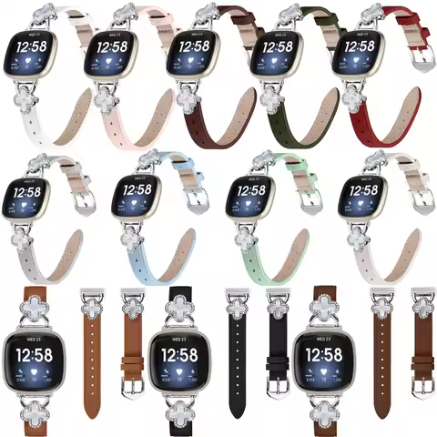 Strap For Fitbit Versa 3/Versa 4 Band Leather Bracelet Watchband For Fitbit Versa 3/Versa 4/Sense/Se