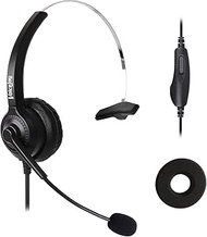 VoiceJoy Corded Telephone RJ9 Headset Monaural with Noise Canceling Microphone Headphones with Volume and Mute Switch ONLY for Cisco 7942 7971 8841 9941 etc Office IP Phones