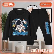 Piyama Baju Tidur Stelan Panjang Gambar Astronot Anak Laki Laki Usia 1-10thun KS-2029