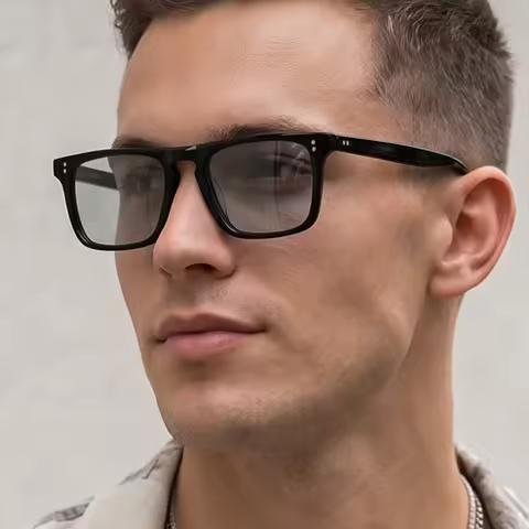 Classic Rectangle Sunglasses Men's Sunglasses Red Lens Robert Downey Sunglasses Polarized Sunglasses