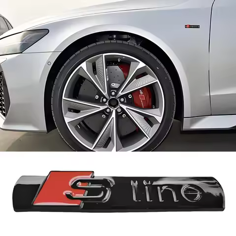 2-20Pcs Glossy Black Sport Emblem Side Fender Logo Decal Trunk Fender 3D Badge for Audi S-Line Q5 Q7