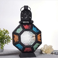 Moroccan Glass Atmosphere Aromatherapy Style Iron Art Home Candle Holder Decoration Holiday Retro St