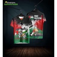 Palastine Jersi Berkolar Collar Kolar Jersi Putih Baju Palestin Jersey Palestine Kids Dewasa Family 