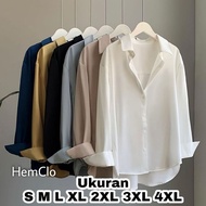KEMEJA PREMIUM MATERIAL Plain White Women's Shirt, Oversized Work Shirt, Sizes SML XL 2XL 3XL 4XL