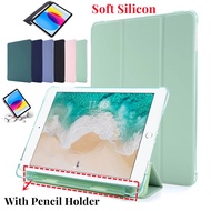 For iPad 6th Gen 9.7 2018 5th Generation 2017 Air 1 2 Pro 9.7 2016 Silicone Soft Case With Pencil Holder Smart Cover For iPad 9.7 inch