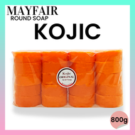 Kojic Whitening Soap Original For Face Body Men Women Unisex Round Shape By Mayfair 800g 20pcs White