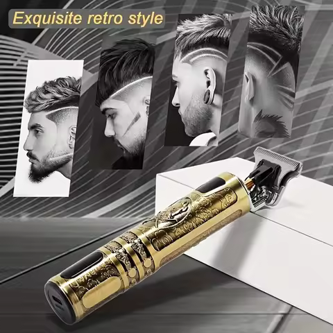 Vintage T9 Electric Hair Cutting Machine Professional Barber LCD Display HairTrimmer For Men Clipper