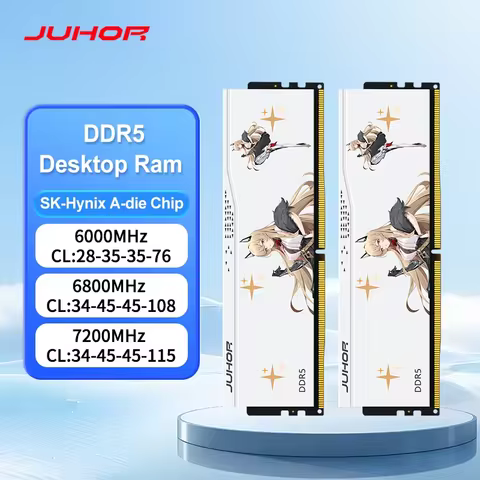 JUHOR DDR5 RAM 32GB (2x16GB) 6000MHz 6800MHz 7200MHz (Intel XMP 3.0) Desktop Memory
