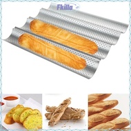 FKILLA Baguette Baking Tray, Nonstick Waves Baguette Mold, 2/4 Grooves Baking Tool Bakeware Baguette