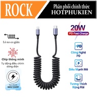 Dây cáp sạc lò xo sạc nhanh PD 20W USB C to Light chuẩn Type C PD 3.0 hiệu Rock Spring PD Cable cho