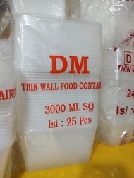 isi 10 Pcs Thinwall DM 3000 ML SQ kotak makan 3000 ML