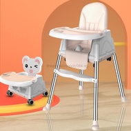 Baby Foldable High Chair with Cushion &amp; Adjustable Height - Detachable Tray Table for Easy Feeding &amp; Dining A2