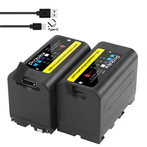 6800mAh for Sony NP-F770 NP-F780 F750 F730 Battery with LED Power Indicator F970 F550 F570 F750 F770
