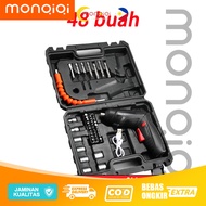 Mesin Bor Obeng Baterai Cordless Folding Li-ion Cordless Drill Set - Toolbox Set - Cordless - Screwd