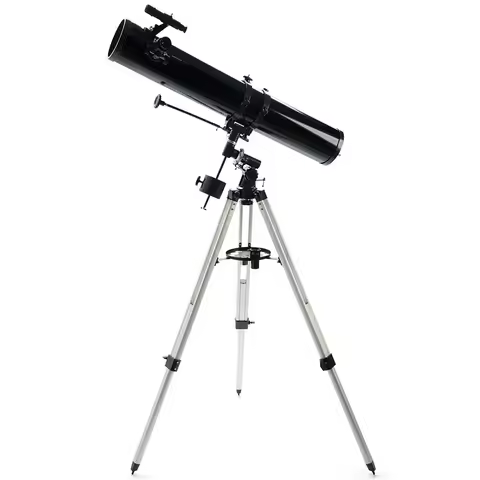 F900114 Portable with Tripod and Finder Scope Outdoor Equatorial Reflector Cellphone Astronomical Te