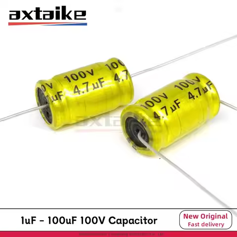 10PCS 100V 1uF 1.5uF 2.2uF 3.3uF 4.7uF 5.6uF 6.8uF 10uF 22uF 33uF 47uF 68uF 100uF NP Axial Horizonta