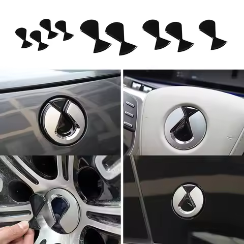Car Blackening Decoration Logo For DENZA N9 2025 Dropped Rubber Wheels Steering Wheel C-pillar Black