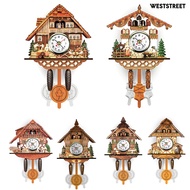 Weststreet Antique Wooden Hanging Cuckoo Wall Time Alarm Clock Home Living Room Decoration
