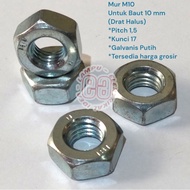 M10 GALVANIZED NUT/ WHITE NUT 10 MM/ M 10/ WHITE GALVANIZED NUT