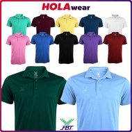 เสื้อโปโล FBT สีล้วน ไม่มีกระดุมคอปก สกรีนด้านหลัง รหัส B2C416