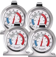 4 Pack Refrigerator Thermometer -30~30°C/-20~80°F, Classic Fridge Thermometer Large Dial with Red Indicator Thermometer for Freezer Refrigerator Cooler