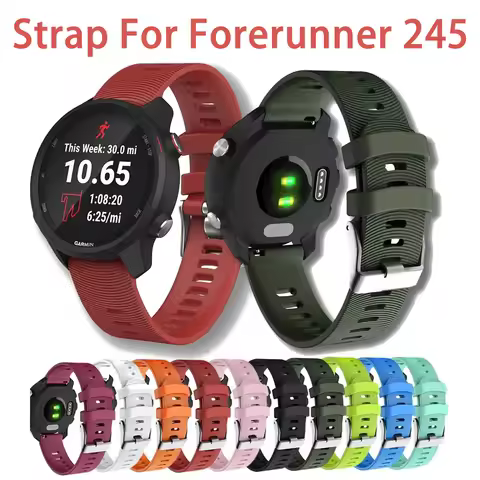Strap for Garmin Forerunner 245 Original Band 20mm Sport Bands Women Bracelet Girls Silicone Accesso