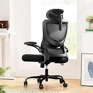 Marsail Office Chair Ergonomic Desk Chair with Adjustable Headrest Lumbar Support and Foldable 3D Ar