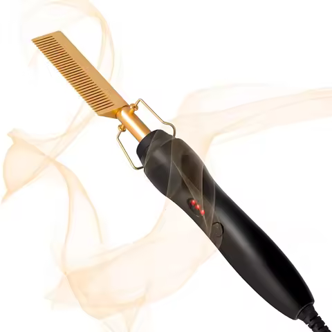 Professional Electric Ceramic Ionic Hair Straighten Straightener Brush Hot Comb Pressing Electric Ho
