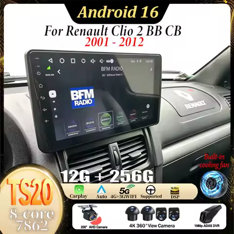 Navigation For Renault Clio 2 BB CB 2001 - 2012 Android 16 Car Multimedia Video Player Auto Wireless