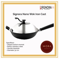 Signora Nano Wok Iron Cast | Scratch-resistant Iron pan Stove pan