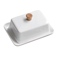 Ceramic Butter Dish with Sealed Lid for Kitchen Organization, Ideal for Cafe, Fridge, Cake Shop & Ba
