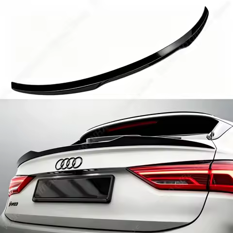 1：1 Maxton Design Gloss Black Rear Trunk Middle Spoiler Caps For Audi F3 RSQ3 SQ3 Q3 S-Line Sportbac