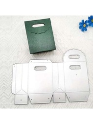 1個可摺疊的盒子碳鋼金屬浮雕紙藝切割模具,清新風格的裝飾,適用於信封、賀卡、相框、手工diy模具