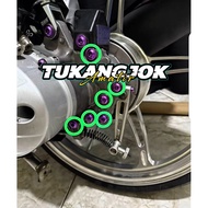 MESIN (Set of 6) Titanium Wheels BIG, Axle BEAT deluxe/Genio/Scoopy New BEAT 2020 Nyampe 2025 KOJ Ma