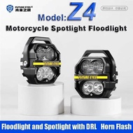 FUTURE EYES Z4 Motorcycle Floodlight LED Spotlight Super Bright Floodlight Through Running Lights wi