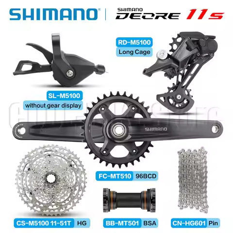 Shimano DEORE 11s M5100 Groupset MT510 Crankset SL-M5100 RD-M5100 CS-M5100 Sunshine Cassette Sprocke