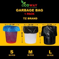 TZ Brand Garbage Bag Size S/M/L - 47x55/56x84/74x90 Plastic Bag/Plastik Beg Sampah