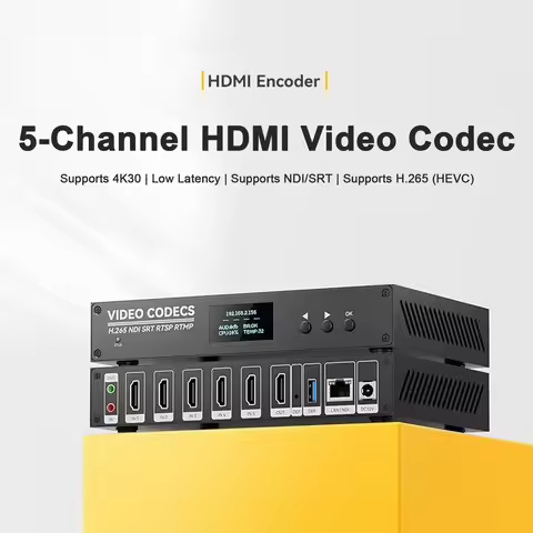 5-Channel HD 4K Encoder/Decoder with SRT, NDI, RTMP Support for HD Live Streaming