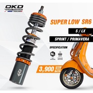 โช๊คVespa OKD Super Low ยาว215mm + Rear Vespa ยาว430mm สีSR6 โช้คOKDแท้ โช๊คแต่งOKD โช๊คokdแท้ โ