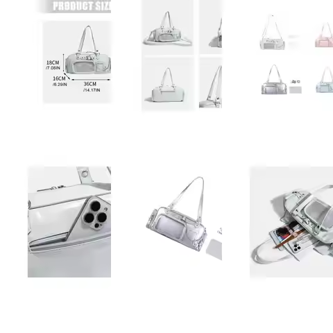 Q1QA Anime Inspired Crossbody Bag PU Shoulder Handbag Adjustable Carry Option Transparent Front Pane