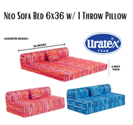 URATEX NEO SOFA BED WITH 1 THROW PILLOW / SOFA BED / URATEX FOAM / ASSORTED COLOR AND DESIGN