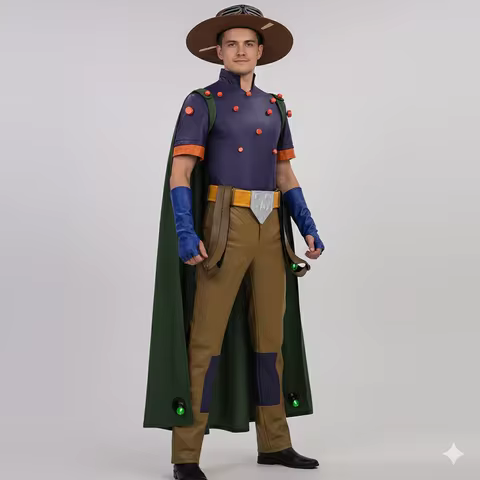 Tailor Made Jojo Adventure Julius Caesar Zeppeli Cosplay Costume Gyro Zeppeli Top Pants Hat Cloak Su