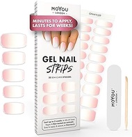 MOYOU LONDON Semi Cured Gel Nail Strips, 20 Pc. Gel Wraps for Nails, Get 1 Free UV Lamp when you Get